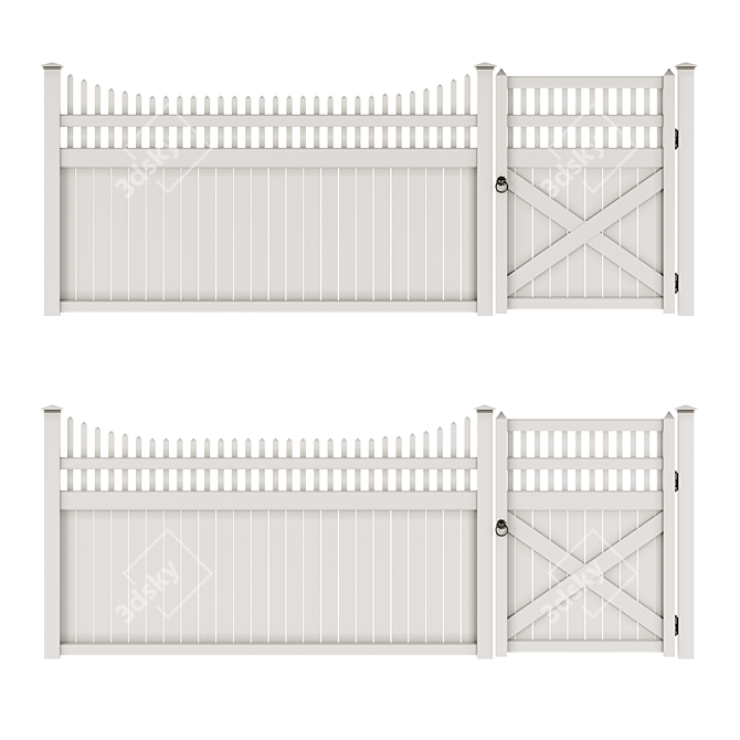 Versatile PVC Fence Solution 3D model image 3