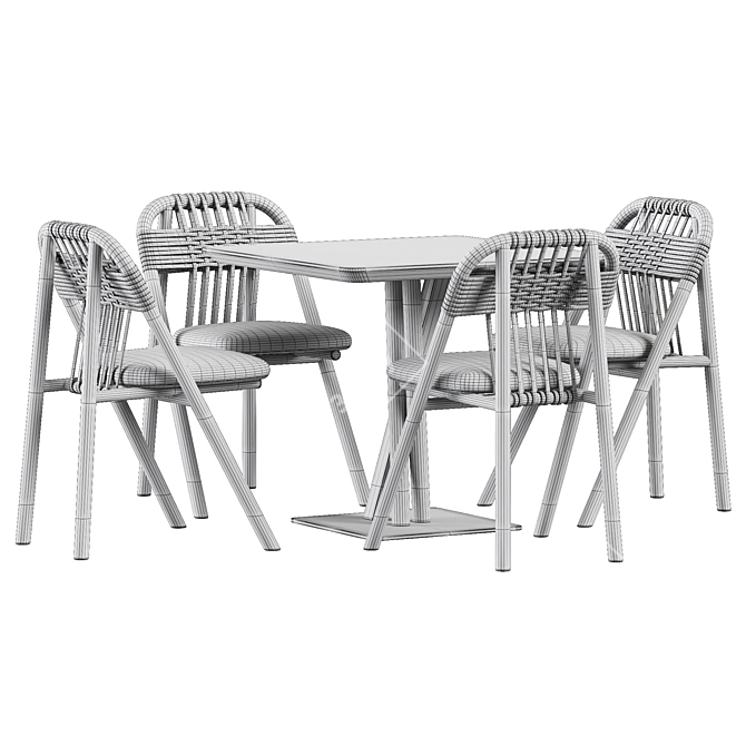 Niels Dining Set: TrabA Table & Very Wood Chair 3D model image 6