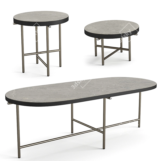 Minotti Torii Coffee Tables - Elegant and Versatile 3D model image 3