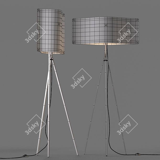 Scandinavian Elegance: Finom Wood Floor Lamps 3D model image 3