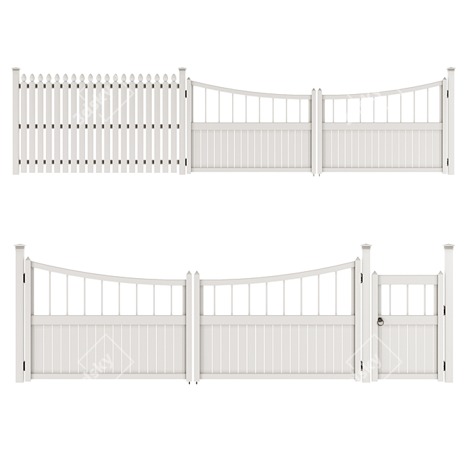 Versatile PVC Fence for Your Outdoor Spaces 3D model image 1