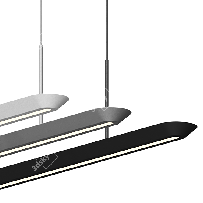 Sleek V-shaped Glide Pendant 3D model image 3