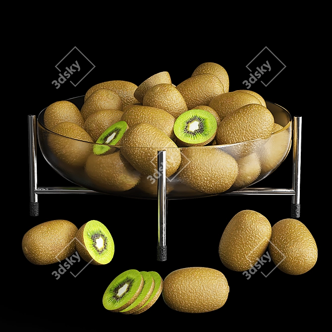 Modern Fruits Dish: Enhanced 3D Model 3D model image 1