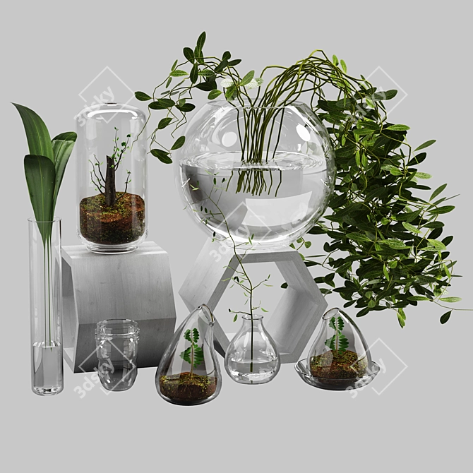 Elegant Pot Set: Versatile and Stunning 3D model image 1