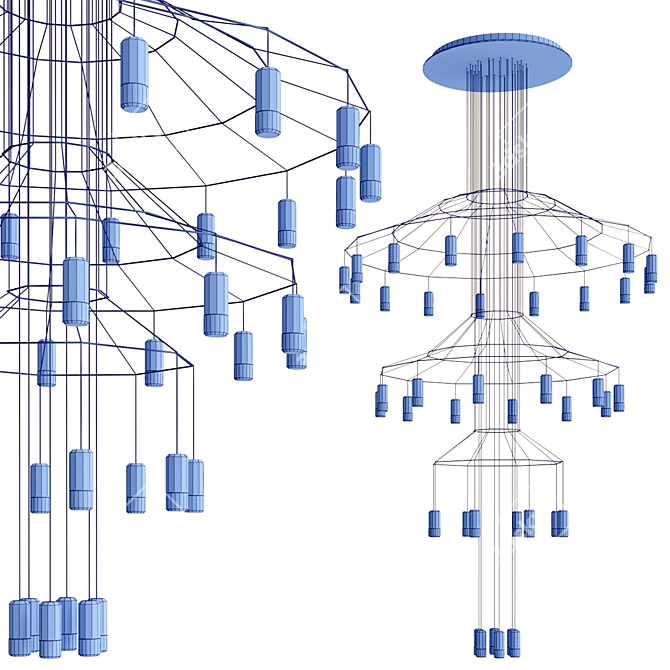 Ethereal Wireflow Pendant Lamp 3D model image 3