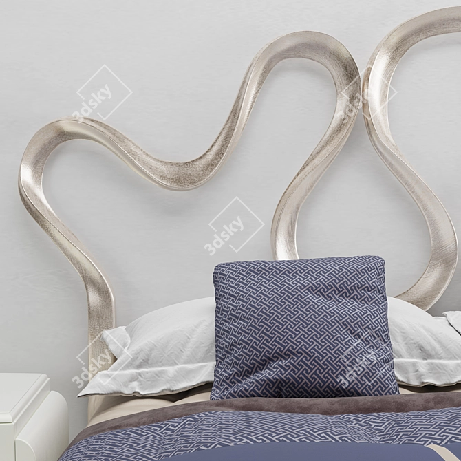 Sleek Modern Bed 3D Model 3D model image 2