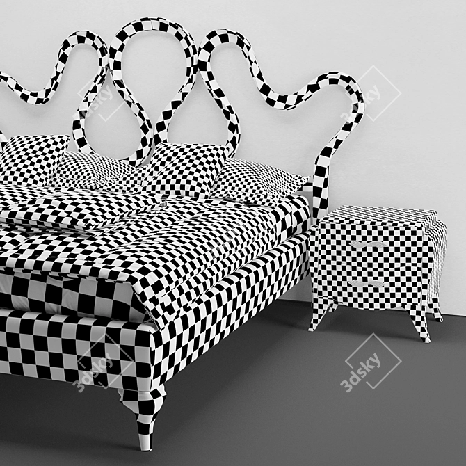 Sleek Modern Bed 3D Model 3D model image 5