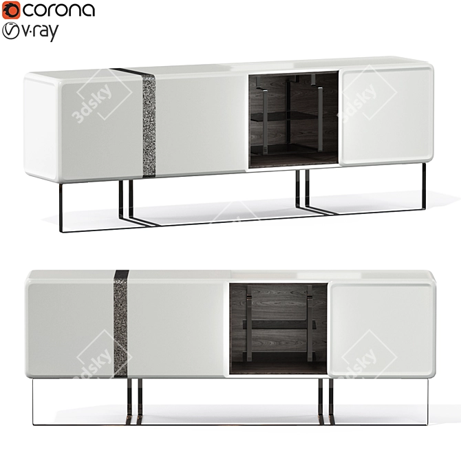 Elegant Still Sideboard 3D model image 1