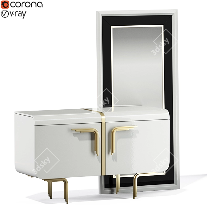 Elegant Aston Dressing Table 3D model image 1