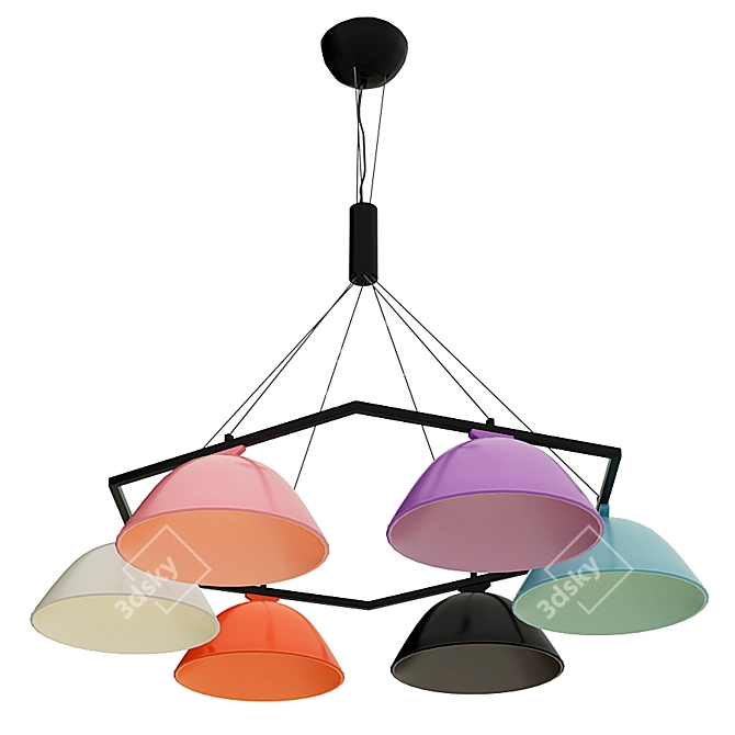 Escada Masda 384/6S E27 Multicolor Pendant Light 3D model image 2