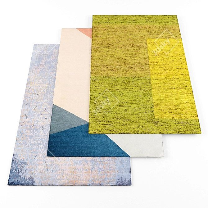 6-Piece Assorted Rug Collection 3D model image 1