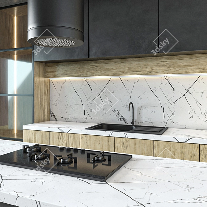 Vray and Corona Kitchen Set 3D model image 2