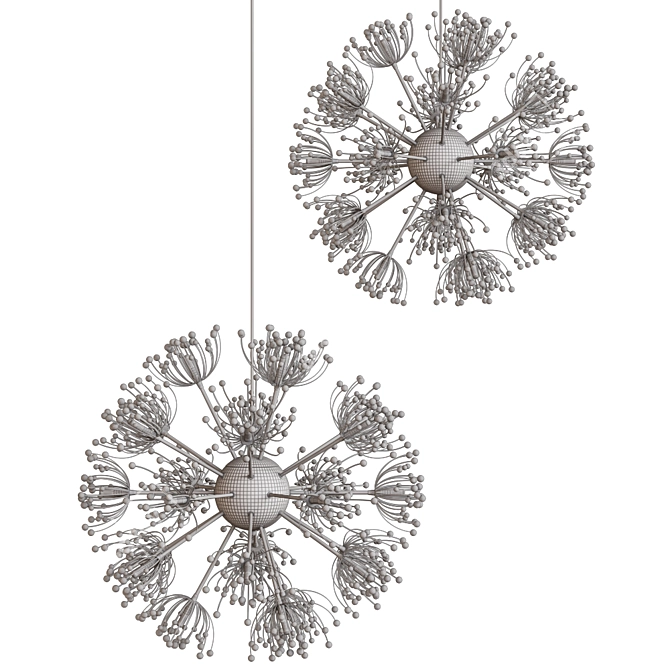 Dazzling Dandelion Crystal Pendant 3D model image 2