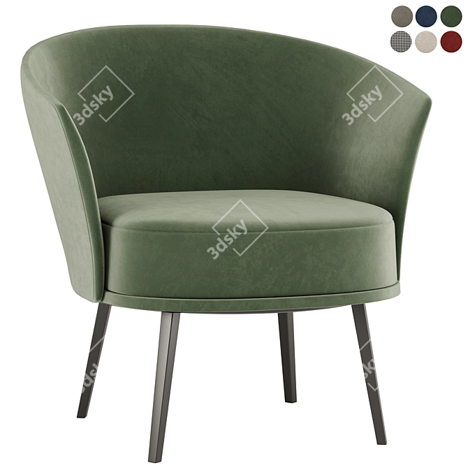 Dorso Lounge - Modern Comfort in 6 Color Options 3D model image 1