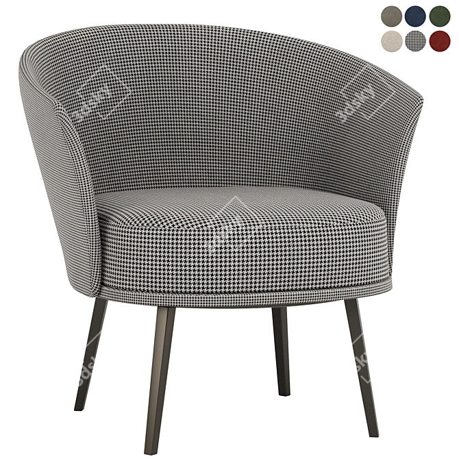 Dorso Lounge - Modern Comfort in 6 Color Options 3D model image 2
