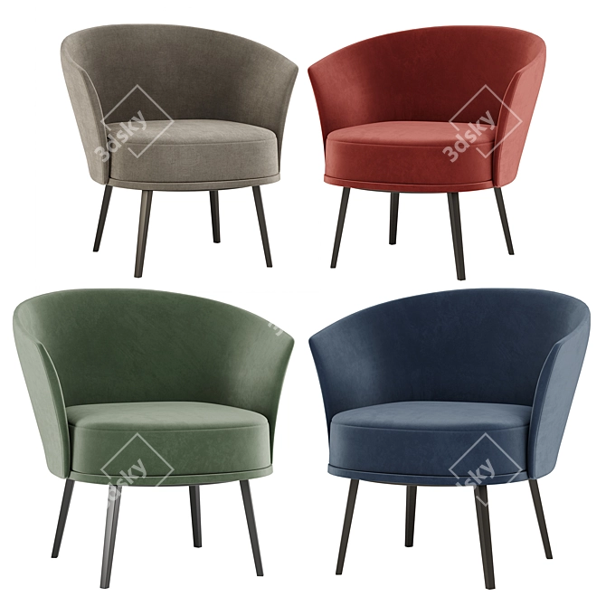 Dorso Lounge - Modern Comfort in 6 Color Options 3D model image 3