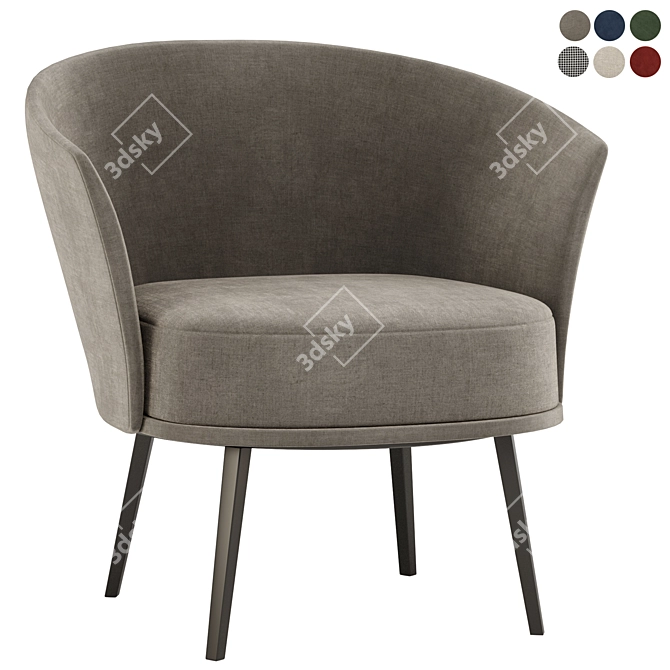 Dorso Lounge - Modern Comfort in 6 Color Options 3D model image 5