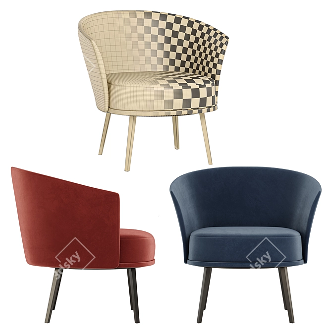 Dorso Lounge - Modern Comfort in 6 Color Options 3D model image 6