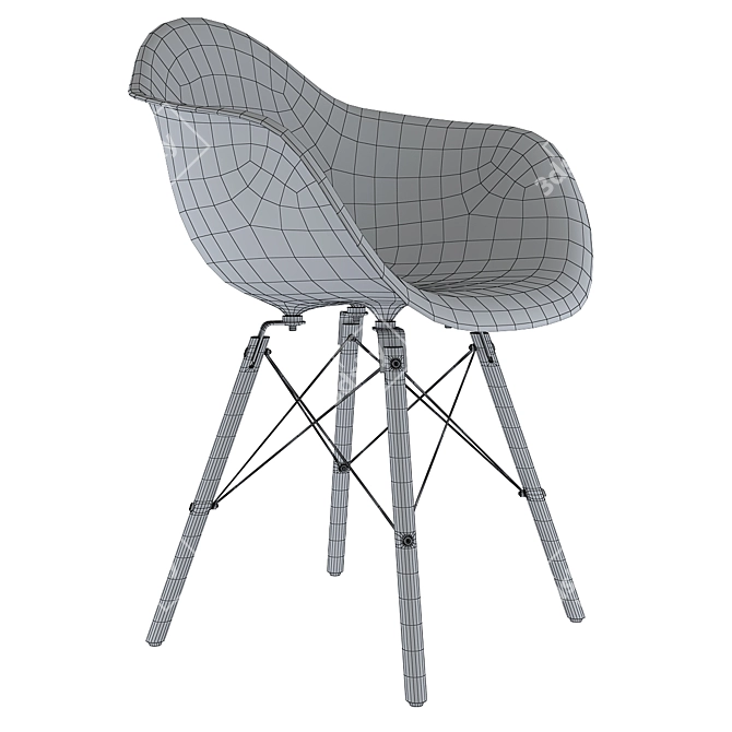 Modern Eames Plastic Armchair - Timeless Design 3D model image 1