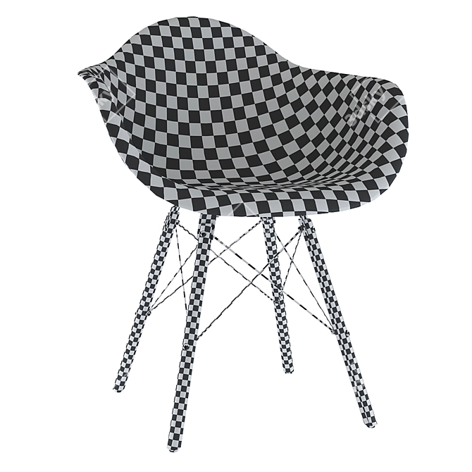 Modern Eames Plastic Armchair - Timeless Design 3D model image 2