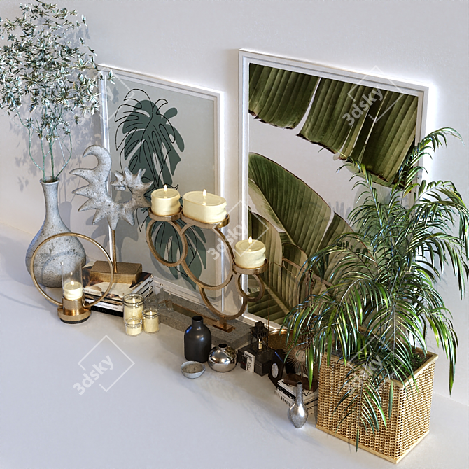 Elegant Decor Set 076 3D model image 5