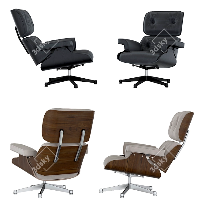 Modern Vitra Lounge Chair 3D model image 5