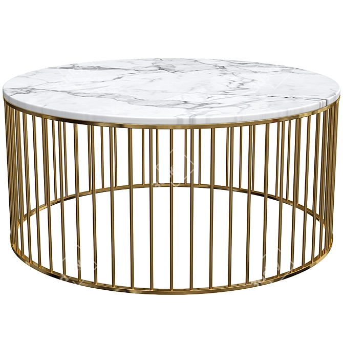 Elegant Gold Deco Coffee Table 3D model image 2