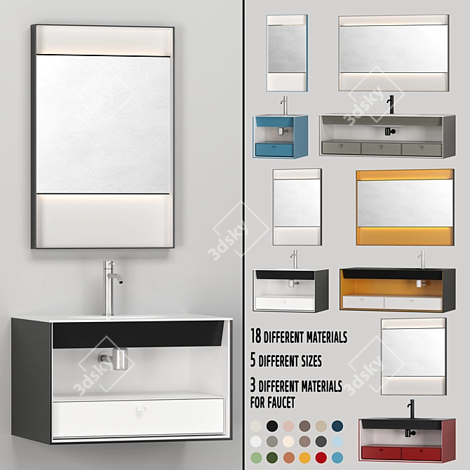 ARTELINEA DAMA Bathroom Furniture Set: Stylish Design & Multiple Options 3D model image 1