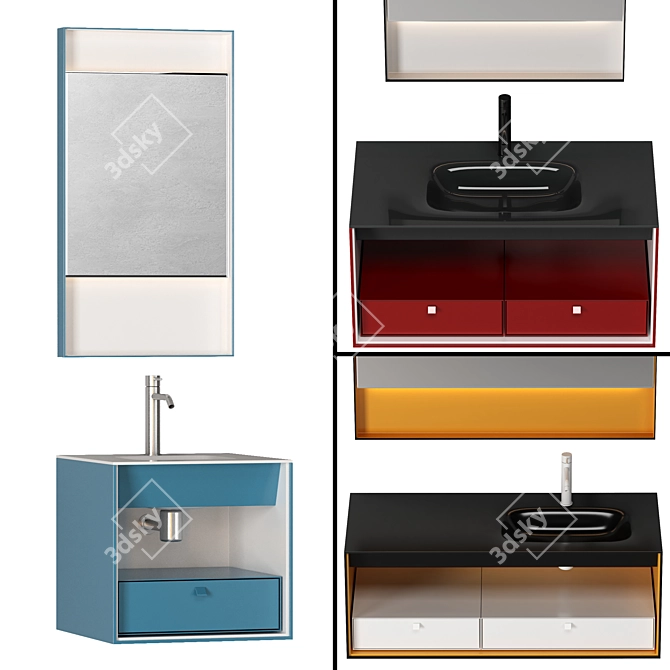 ARTELINEA DAMA Bathroom Furniture Set: Stylish Design & Multiple Options 3D model image 3