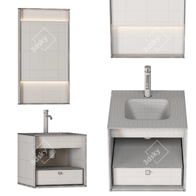 ARTELINEA DAMA Bathroom Furniture Set: Stylish Design & Multiple Options 3D model image 4