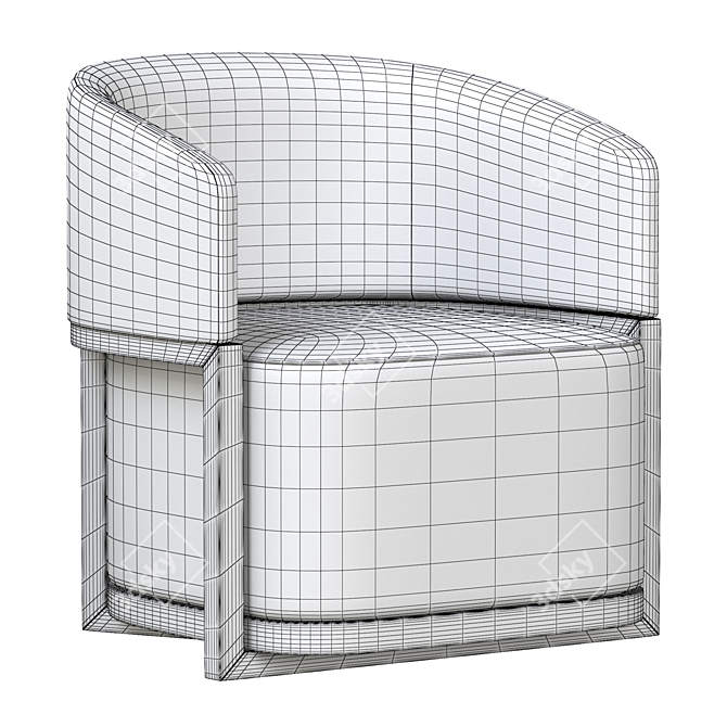 Flexform FRIDA Armchairs: Stylish & Comfortable 3D model image 5