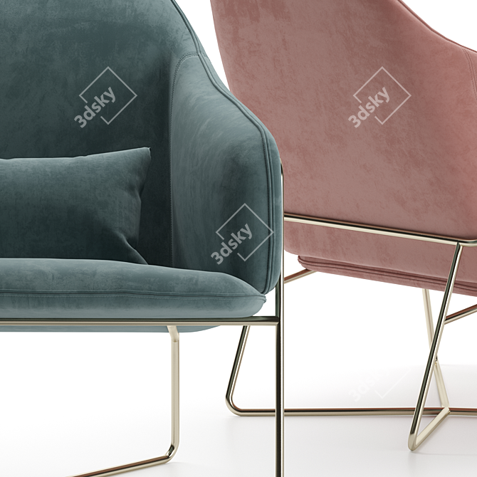 Stylish Stanley Accent Armchair 3D model image 5