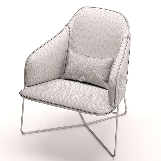 Stylish Stanley Accent Armchair 3D model image 6