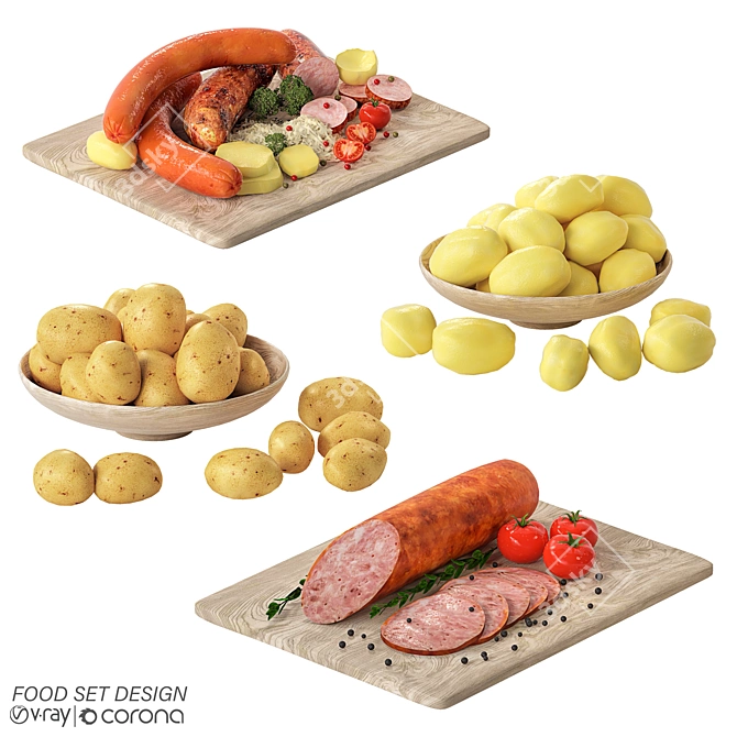 2015 Food Set Design: 3D Max Model 3D model image 1