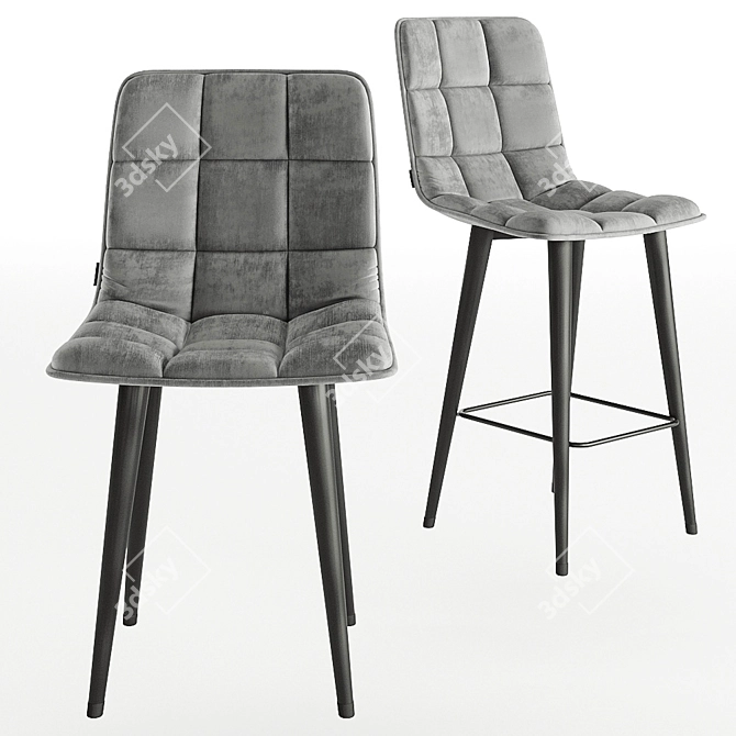 Modern Duo Chair Set 3D model image 1