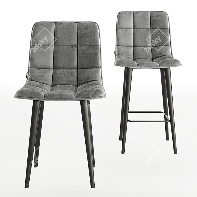 Modern Duo Chair Set 3D model image 3