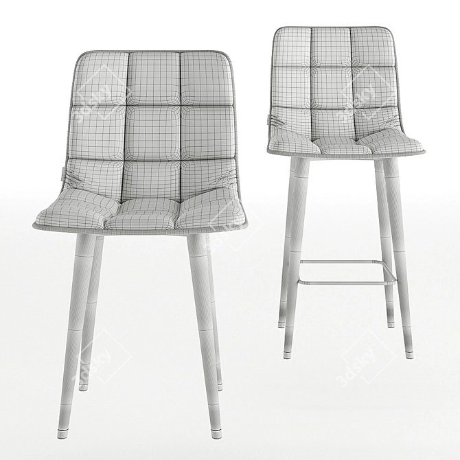 Modern Duo Chair Set 3D model image 6