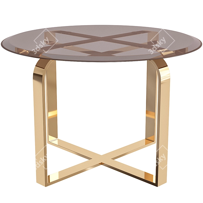 Sleek Round Black Marble Coffee Table 3D model image 3