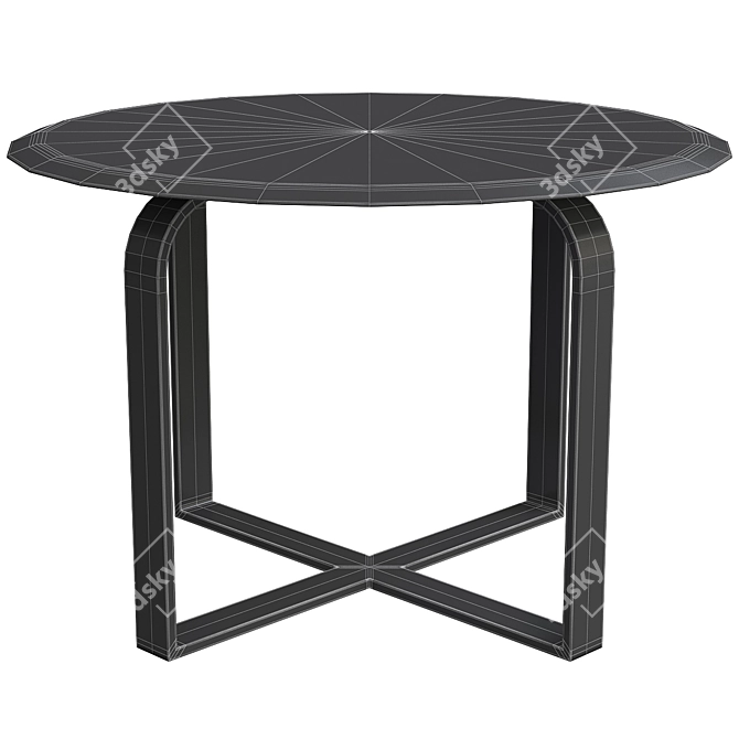 Sleek Round Black Marble Coffee Table 3D model image 5