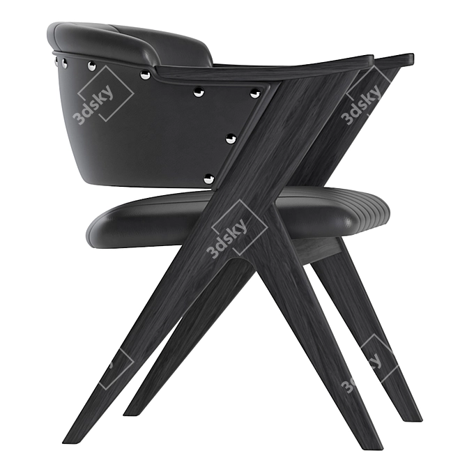 Luxury Star Leather Armchair 3D model image 4