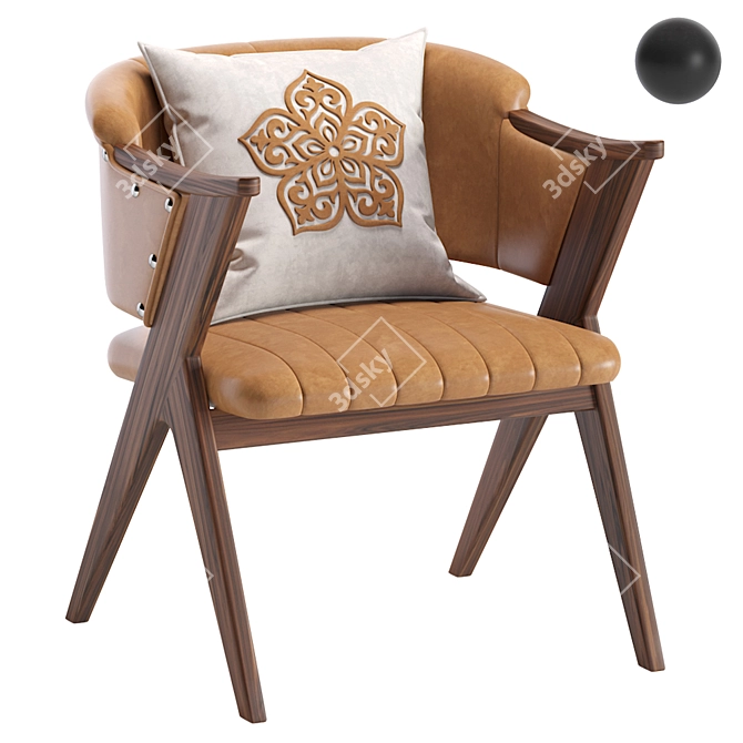 Luxury Star Leather Armchair 3D model image 8