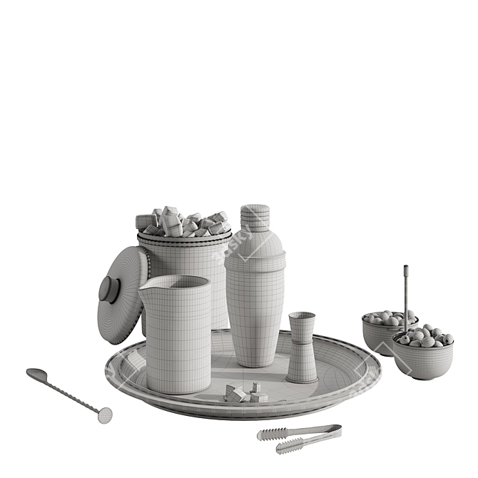 Deluxe Cocktail Set: 2-in-1 Mixology Kit 3D model image 4