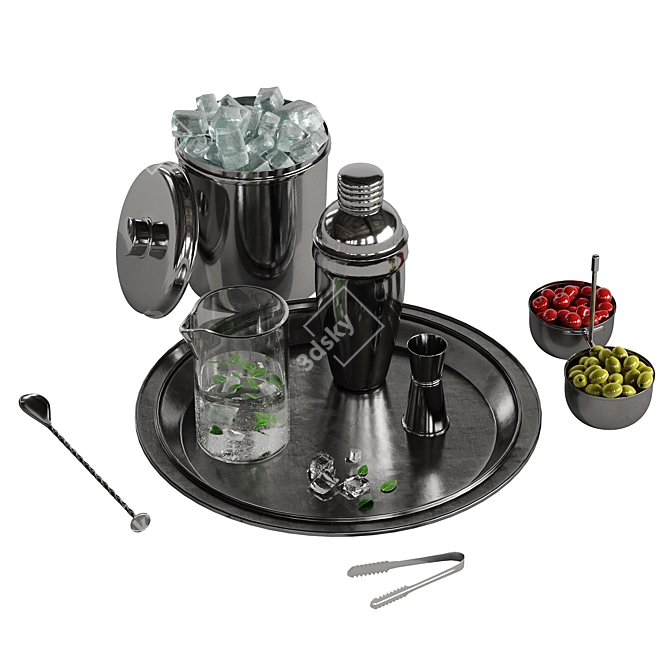 Deluxe Cocktail Set: 2-in-1 Mixology Kit 3D model image 5