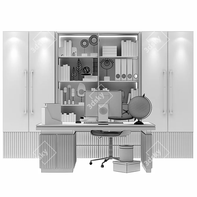 ErgoMax Office Furniture Set 3D model image 6