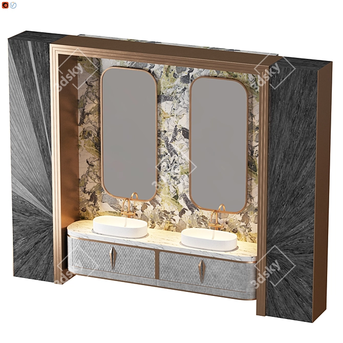 Timeless Elegance: Nero Antico for Your Bathroom 3D model image 4