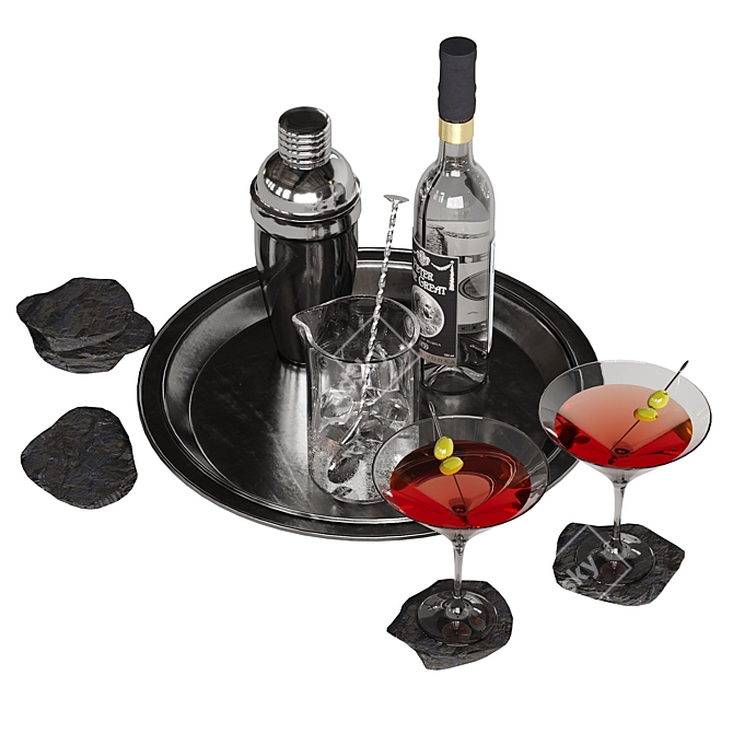 Ultimate Cocktail Set: 3-in-1 Mixology Kit 3D model image 1