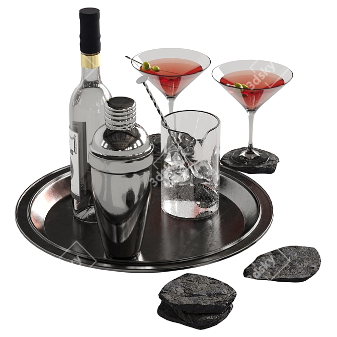 Ultimate Cocktail Set: 3-in-1 Mixology Kit 3D model image 2