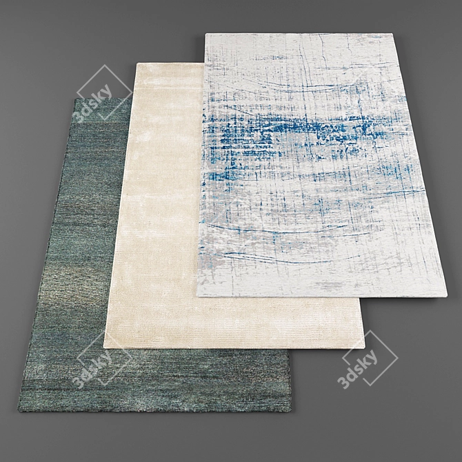 Modern Rugs Collection: 5 Stylish Pieces! 3D model image 1