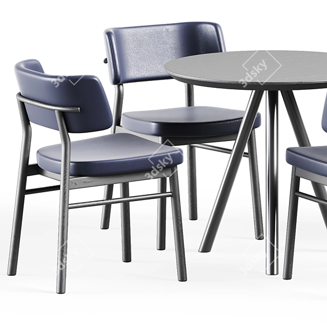 Elegant Contract Table & Chair 3D model image 2