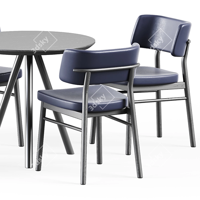 Elegant Contract Table & Chair 3D model image 4